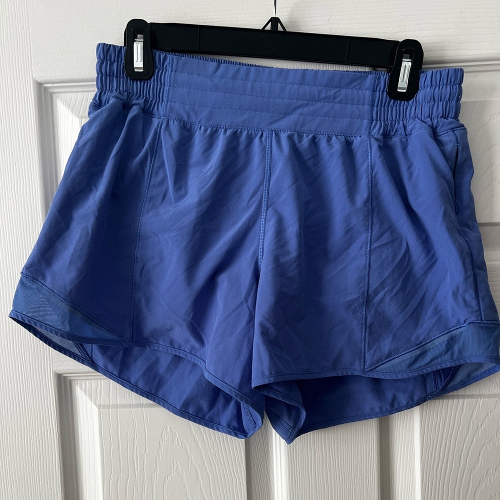 Lululemon hotty hot high-rise lined short 4” wild indigo - size 8
